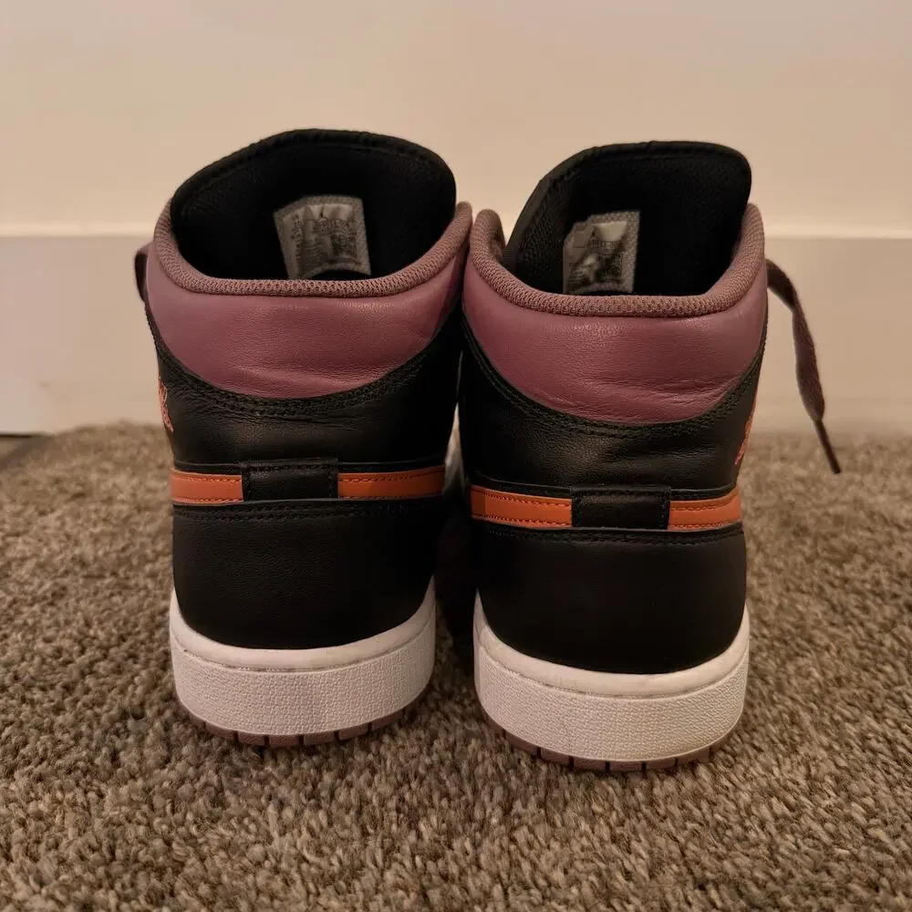 NIKE Men's Air Jordan 1 Mid SE Black Sky J Mauve Shoes Size 10